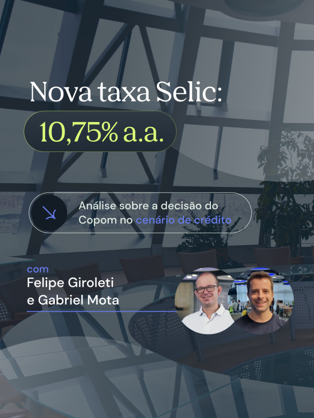 Nova Taxa Selic: 10,75% a.a.